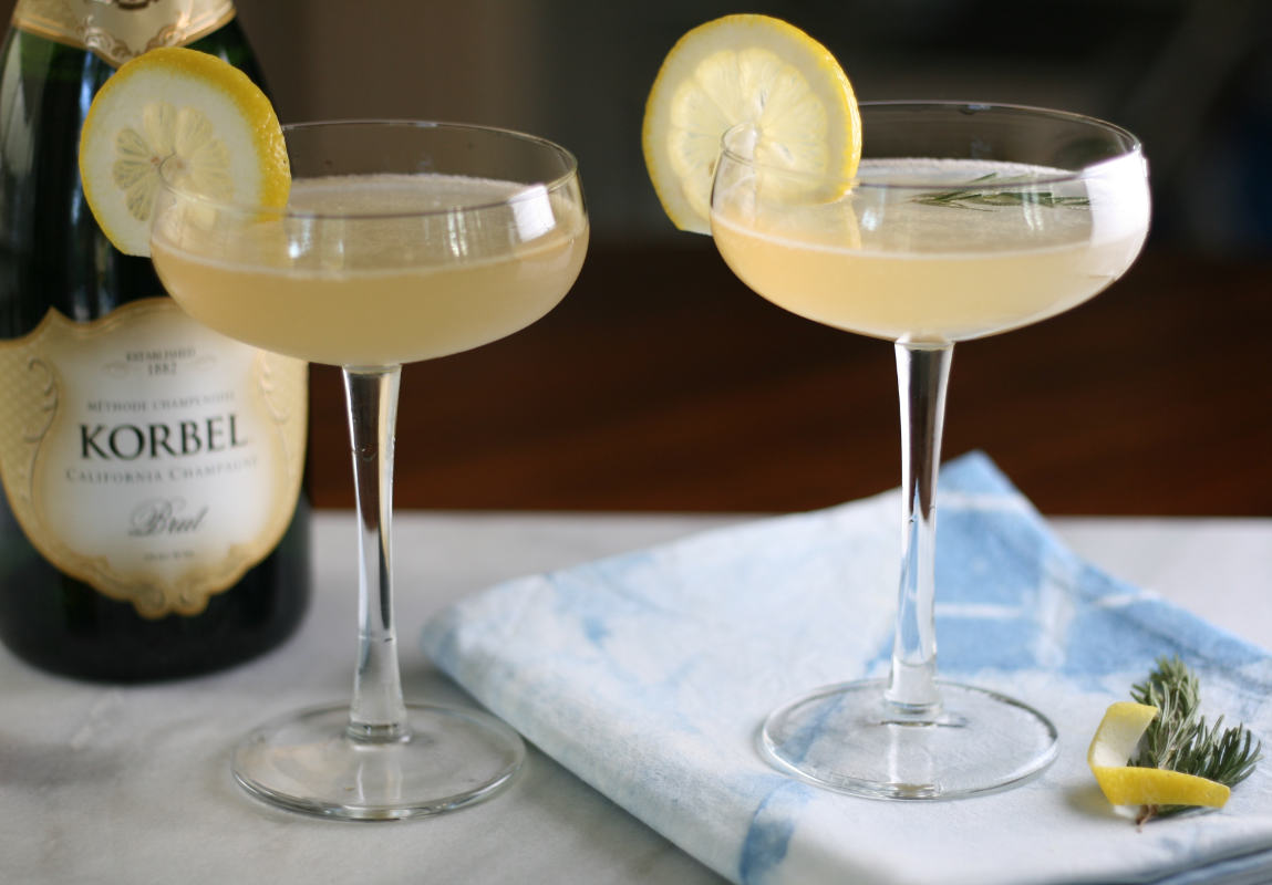 gin, elderflower & lemon juice - French 75 with a twist