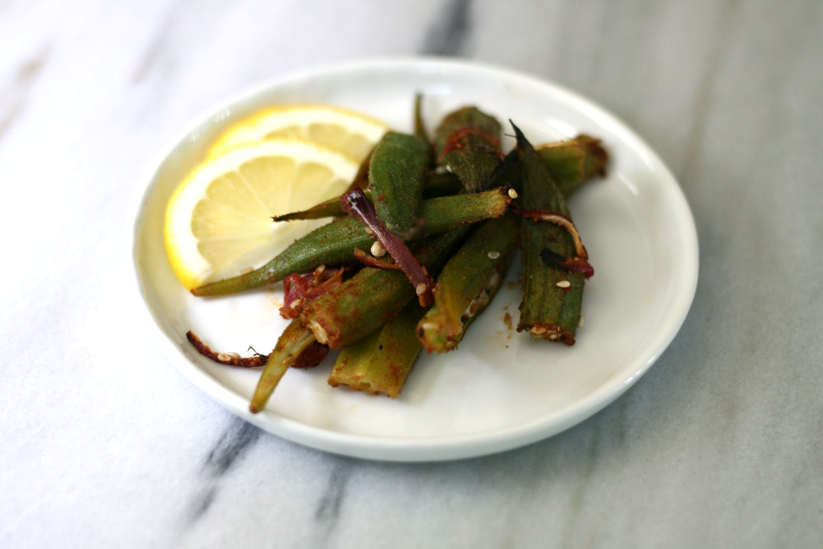 Roasted Okra with Indian spices